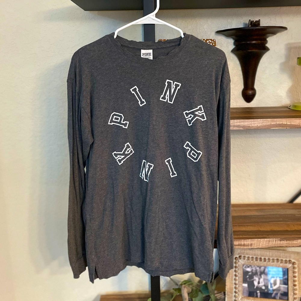 VS PINK Long Sleeve Gray White XS